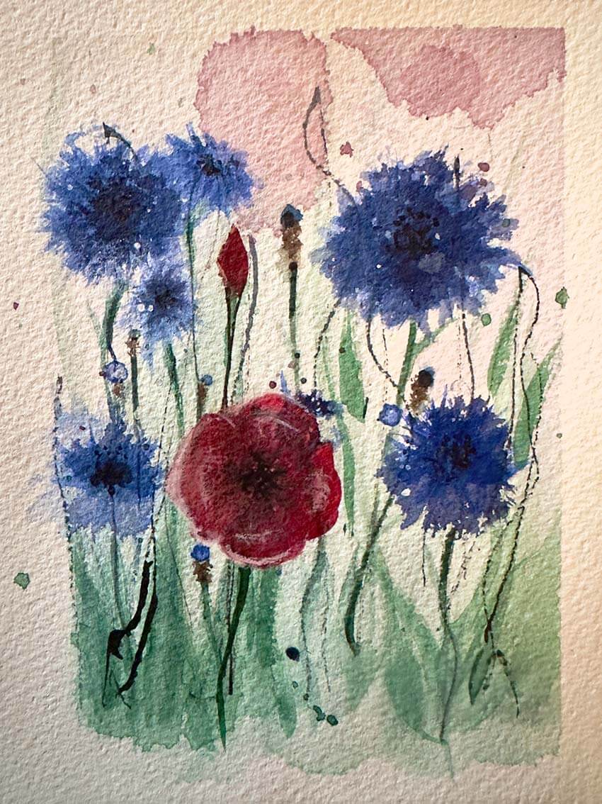 "Between others", Aquarellbild von Alfhild Dukat