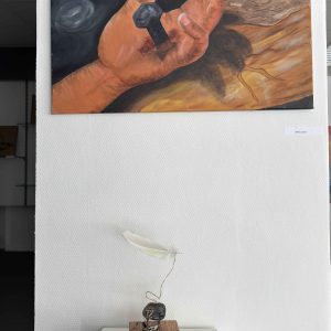 zwei Werke mit dem Titel "schwereleicht", die miteinander "kommunizieren"