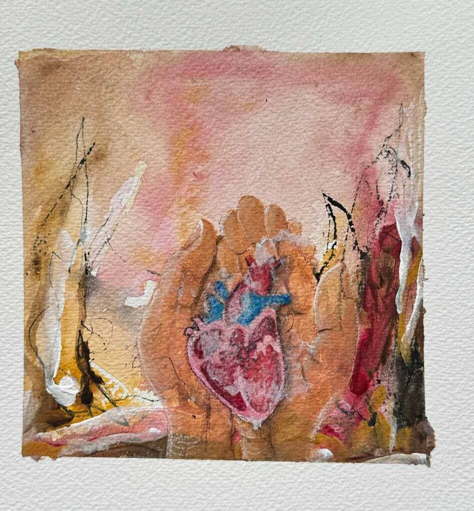 Mixed-Media-Bild "I hold your heart"