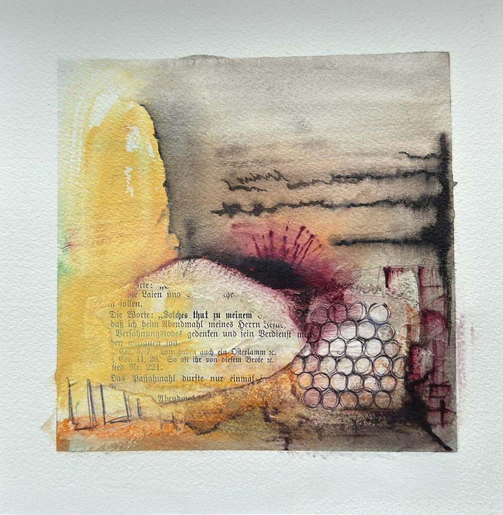 Mixed-Media-Bild "Passahmahl"